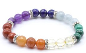 Pulseira 7 Chakras PREMIUM 3-Mix perles 8mm