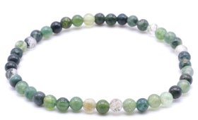 Pulseira Ágata Mousse perles 4mm
