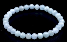 Pulseira Aigue Marine 'AA' perles 6mm