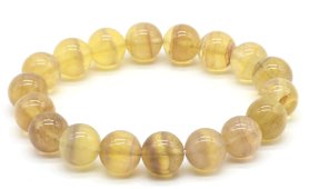 Pulseira Fluorita Amarelo perles 10mm