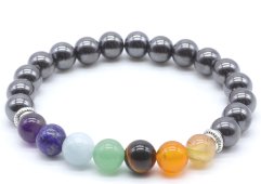 Pulseira Hematite & 7 Chakras perles 8mm