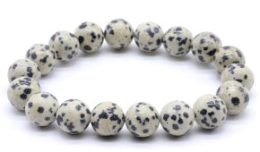 Pulseira Jaspe Dalmatien perles 10mm