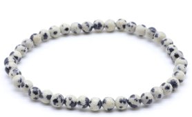 Pulseira Jaspe Dalmatien perles 4mm