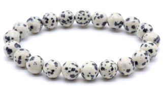 Pulseira Jaspe Dalmatien perles 8mm