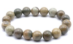 Pulseira Jaspe Feuille d'Argent perles 10mm