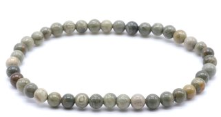 Pulseira Jaspe Feuille d'Argent perles 4mm