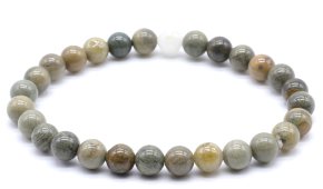 Pulseira Jaspe Feuille d'Argent perles 6mm