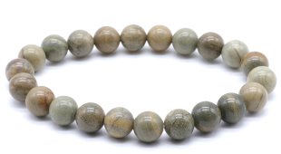 Pulseira Jaspe Feuille d'Argent perles 8mm