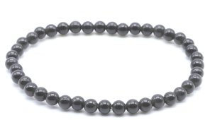 Pulseira Obsidiana Preta Dourada perles 4mm