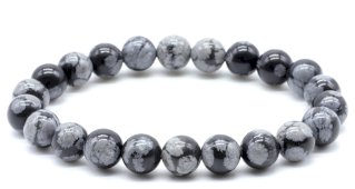 Pulseira Obsidiana Neige perles 8mm