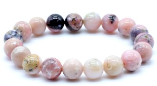 Pulseira Opala Rosa perles 10mm