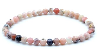 Pulseira Opala Rosa perles 4mm