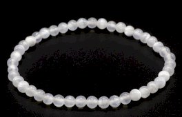 Pulseira Selenite 'AA' perles 4mm