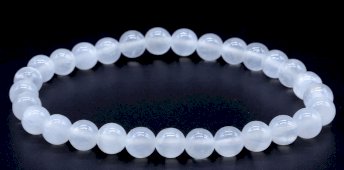Pulseira Selenite 'AA' perles 6mm