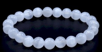 Pulseira Selenite 'AA' perles 8mm