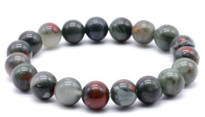 Pulseira Jaspe Héliotrope Africaine perles 10mm