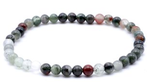 Pulseira Jaspe Héliotrope Africaine perles 4mm
