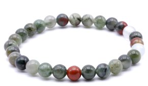 Pulseira Jaspe Héliotrope Africaine perles 6mm