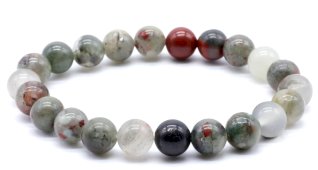 Pulseira Jaspe Héliotrope Africaine perles 8mm