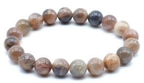 Pulseira Pedra de Sol Preta 'AA' perles 10mm