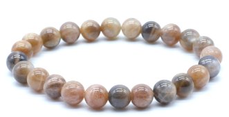 Pulseira Pedra de Sol Preta 'AA' perles 8mm