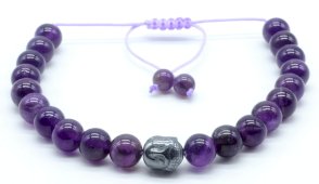 Pulseira Ajustable Ametista perles 8mm