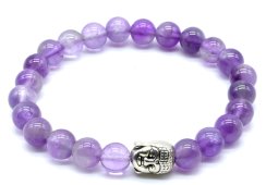 Pulseira 'Light' Ametista & Buda perles 8mm