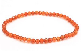 Pulseira de cornalina com contas facetadas de 4 mm.