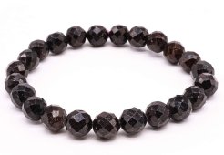 Pulseira de granada com contas facetadas de 8 mm