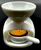 Queimador Óleo Céramique Chauffe Plat Branco 8cm