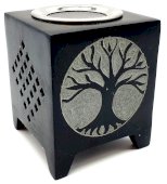 Queimador Óleo Pedra Ajouré Árvore de Vie 10cm