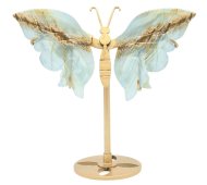 Borboleta de calcita azul sobre base de 14 cm