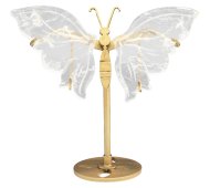 Borboleta de cristal de rocha sobre base de 14 cm