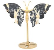 Borboleta em jaspe zebra sobre base de 14 cm
