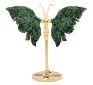 Borboleta de zoisita rubi em base de 14 cm