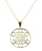 Colar Inox dourado Metatron 2,5 cm
