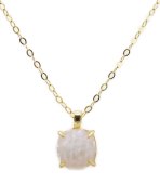 Colar Prata 925 Pedra de Lua Carrée