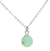 Colar Prata 925 Jade Verde Boule