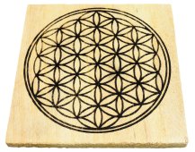 Placa de Recarga Palo Santo Flor da Vida 10cm