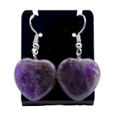 Brincos Coração Ametista 4cm