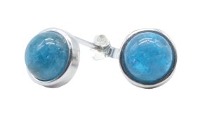 Brincos Prata 925 Apatite ronde polie