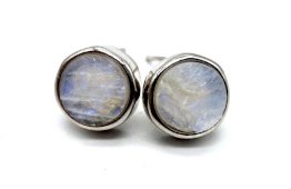 Brincos Prata 925 Pedra de Lua ronde bruta