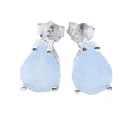 Brincos Prata 925 Aigue Marine Larme