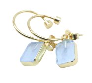 Boucles d'oreilles Prata 925 'Arche Dourado' - Aigue Marine