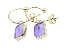 Boucles d'oreilles Prata 925 'Arche Dourado' - Ametista