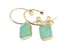 Boucles d'oreilles Prata 925 'Arche Dourado' - Jade Vert