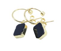 Boucles d'oreilles Prata 925 'Arche Dourado' - Onyx