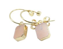 Boucles d'oreilles Prata 925 'Arche Dourado' - Pedra de Sol