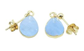 Boucles d'oreilles Prata 925 'Ondée Douradoe' - Aigue Marine