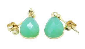 Boucles d'oreilles Prata 925 'Ondée Douradoe' - Jade Vert